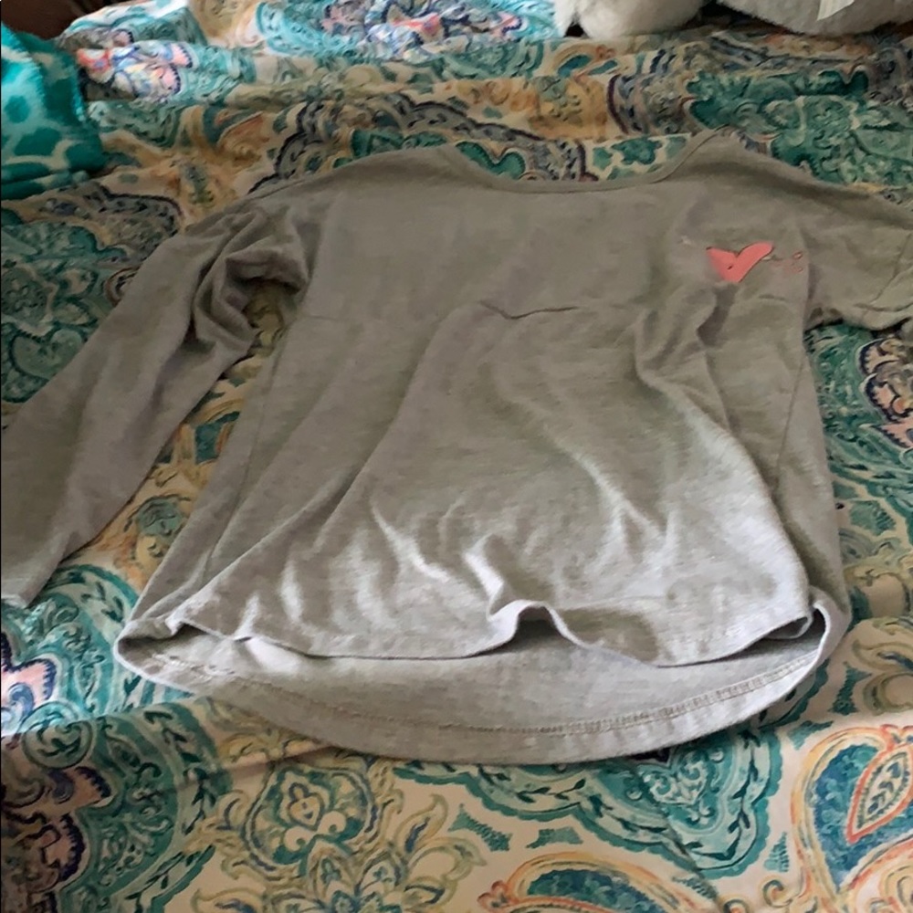 Gray and pink long sleeved tee